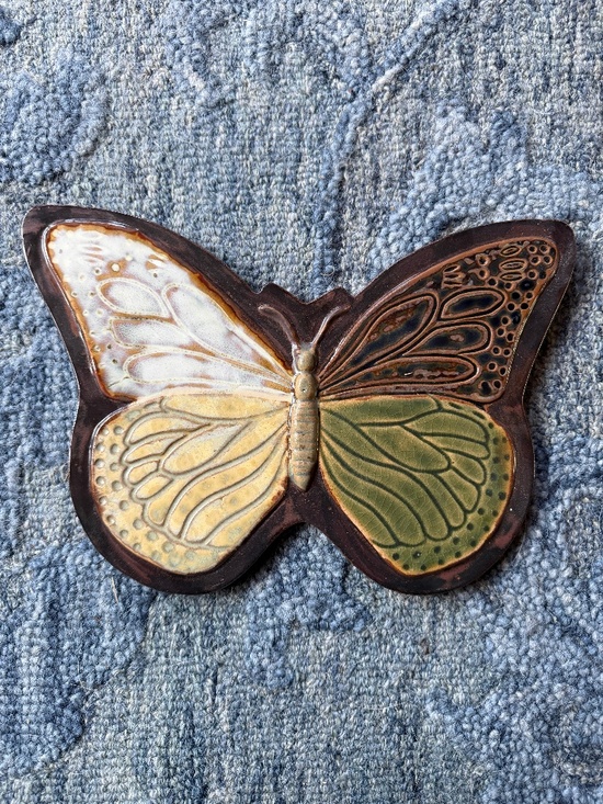 Pier 1 Other - Vintage Pier 1 Pottery Butterfly Tray/Trivet/Garden Decor
